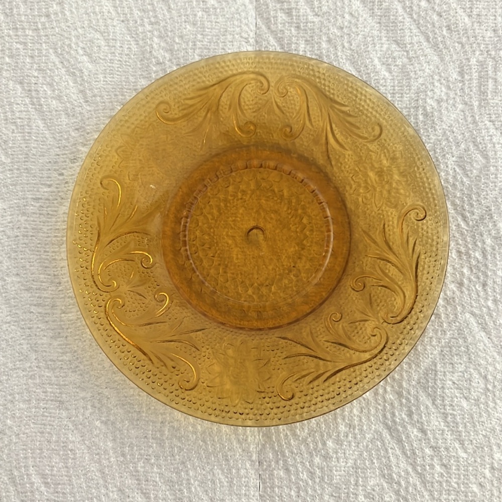 Vintage antique depression glass plate, saucer, and cup three-piece set - Picture 5 of 11